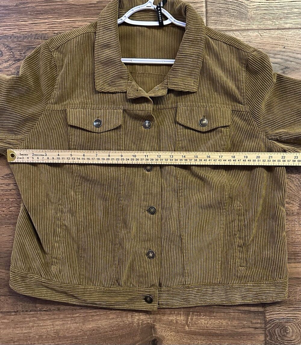 Zac & Rachel Women's Large Brown Corduroy Trucker Jacket Button Front Fall - Picture 5 of 7